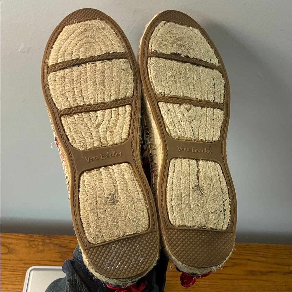 Vera Bradley Lace-Back Espadrilles Havana Rose Floral Size 10